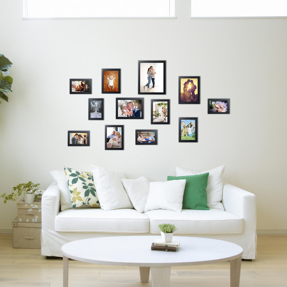 12XBILDERRAHMEN - Schwarz, Kunststoff (23/28/2cm) - Relaxdays