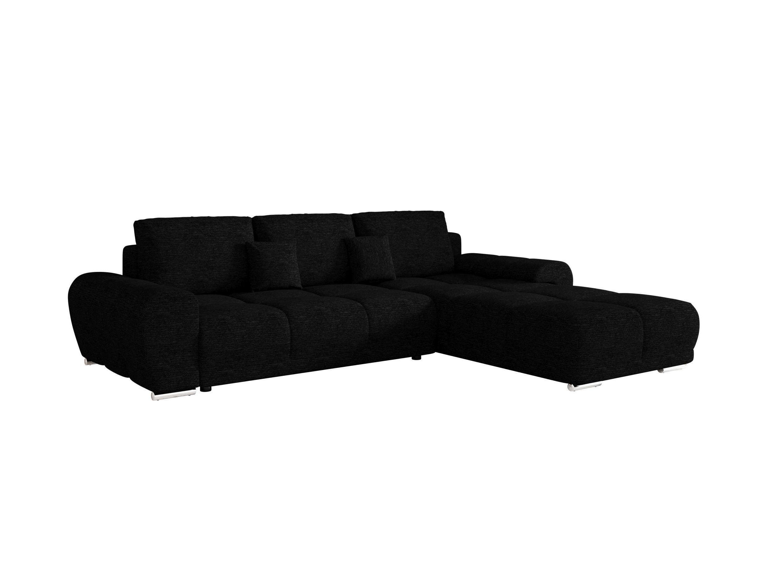 ECKSOFA BEGA L Rechts ARAGON 99 mit Schlaffunktion - Schwarz, Textil (289/185cm) - Bedante