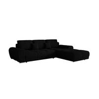 ECKSOFA BEGA L Rechts ARAGON 99 mit Schlaffunktion - Schwarz, Textil (289/185cm) - Bedante