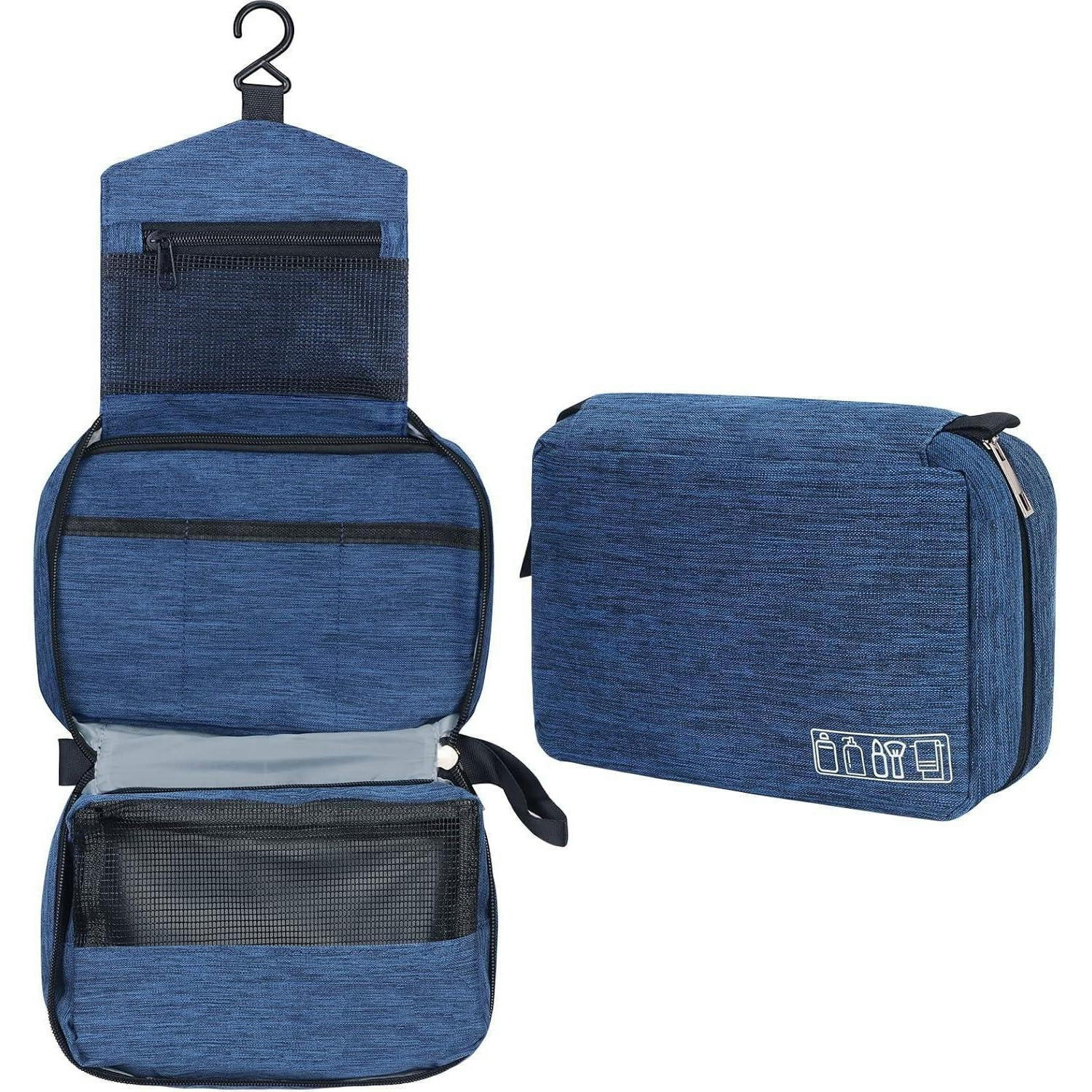 KULTURBEUTEL Hängend Marineblau 24,3 cm - Dunkelblau, Textil (7.6/13/24.3cm)