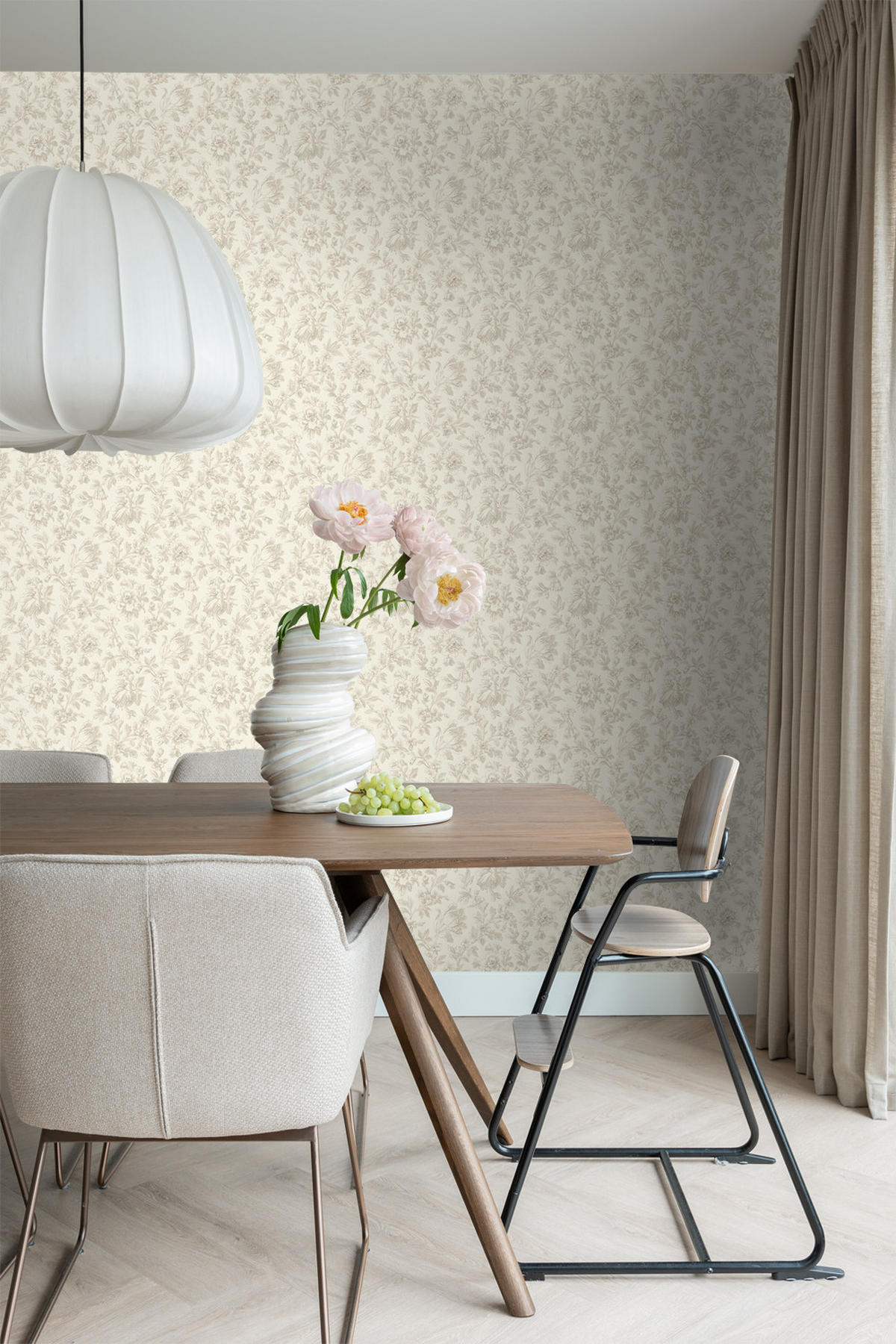 TAPETE eleganten Blumen 53 cm x 10.05 m - Braun, Papier (53/1000cm) - ESTAhome