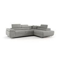ECKSOFA EMILY mit Schlaffunktion Quelle 83 Rechts - Grau, Textil (275/200cm) - Bedante