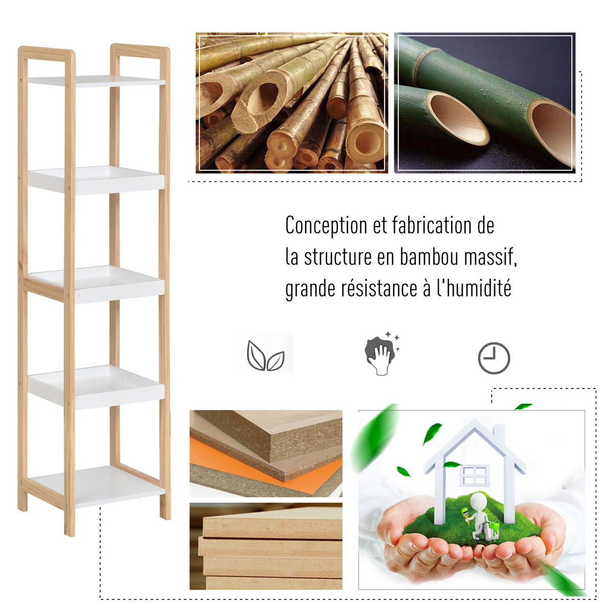 BÜCHERREGAL 32/30/130 cm Beige/Weiß - Weiß, Holz (32/130/30cm)