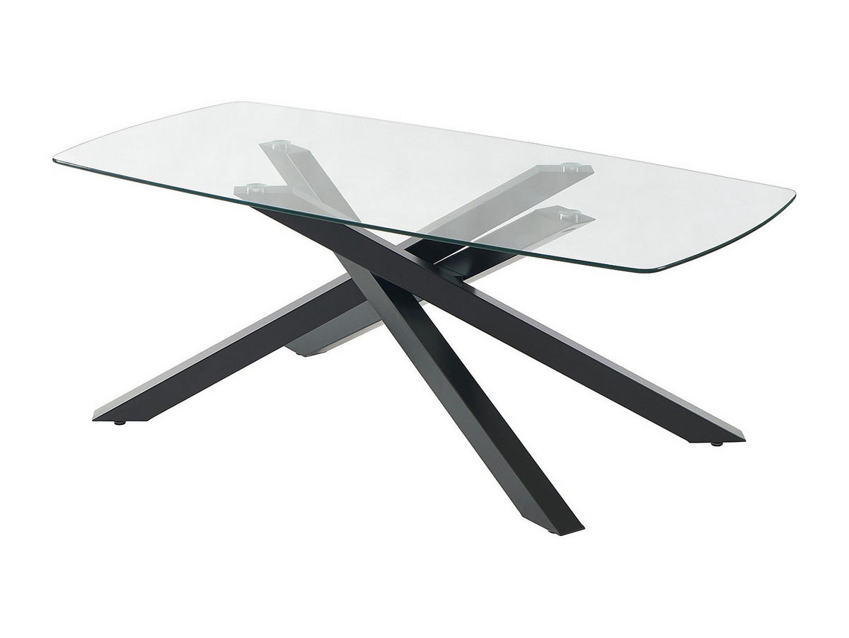 ESSTISCH - 8 Personen - Glas - Transparent, Schwarz - METRILIA - Transparent/Schwarz, Glas (100/200/75cm) - Vente-Unique