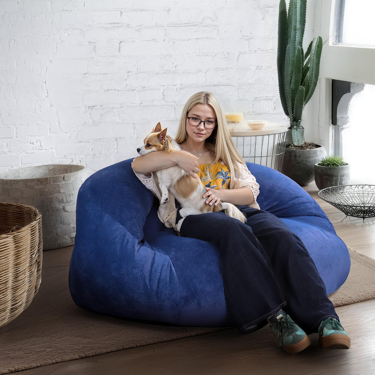 SITZSACK Marineblau 120cm - Blau, Textil (120/70/90cm) - Vercart