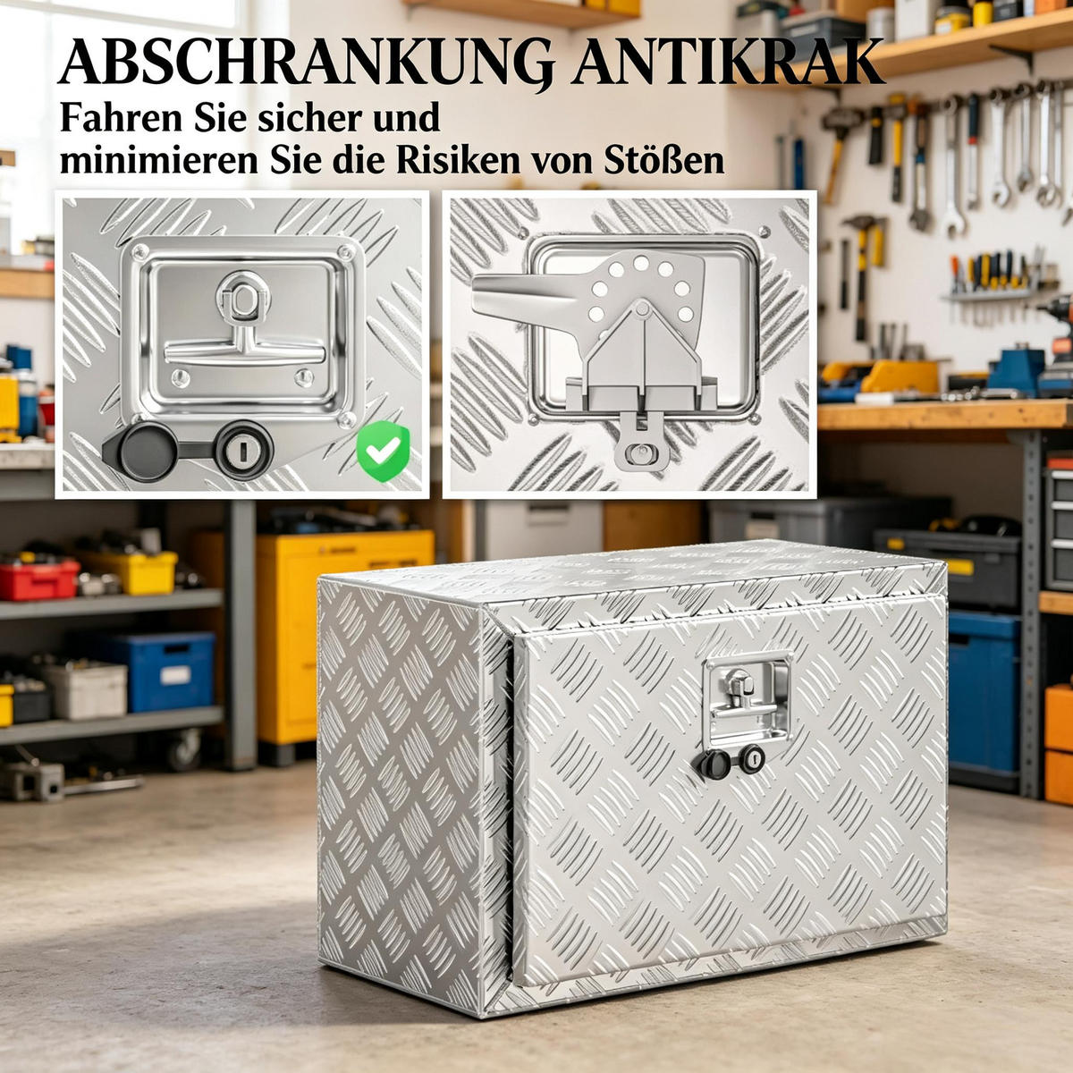 WERKZEUGKISTE ALUMINIUM 76 L für LKW und Pickup, mit Schloss, Silber - Silberfarben, Metall (35.5/40.6/60.9cm) - Novahome