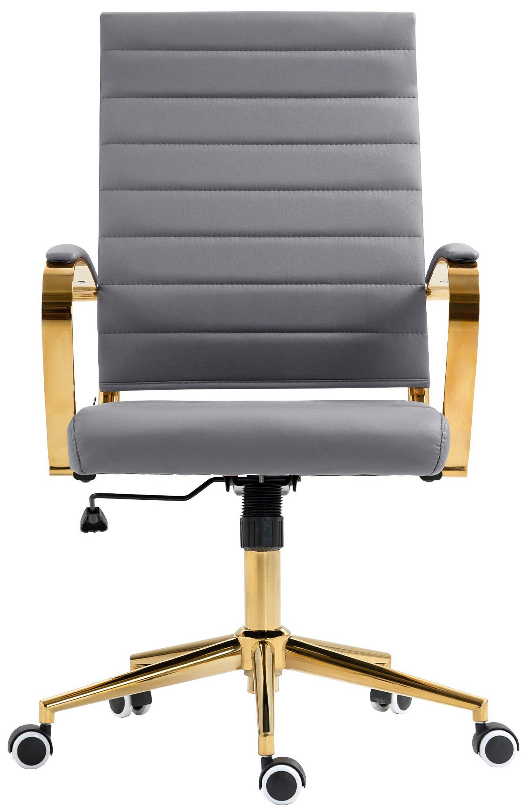 BÜROSTUHL Vantor Kunstleder grau - Goldfarben/Grau, Metall (57/109/59cm) - TPFLiving