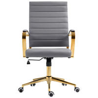 BÜROSTUHL Vantor Kunstleder grau - Goldfarben/Grau, Metall (57/109/59cm) - TPFLiving
