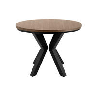 ESSTISCH ROSTEL Ausziehbar 100-140cm Rund, lefkas/schwarz - Schwarz/Braun, Holz (100/140/75cm) - KONSIMO®