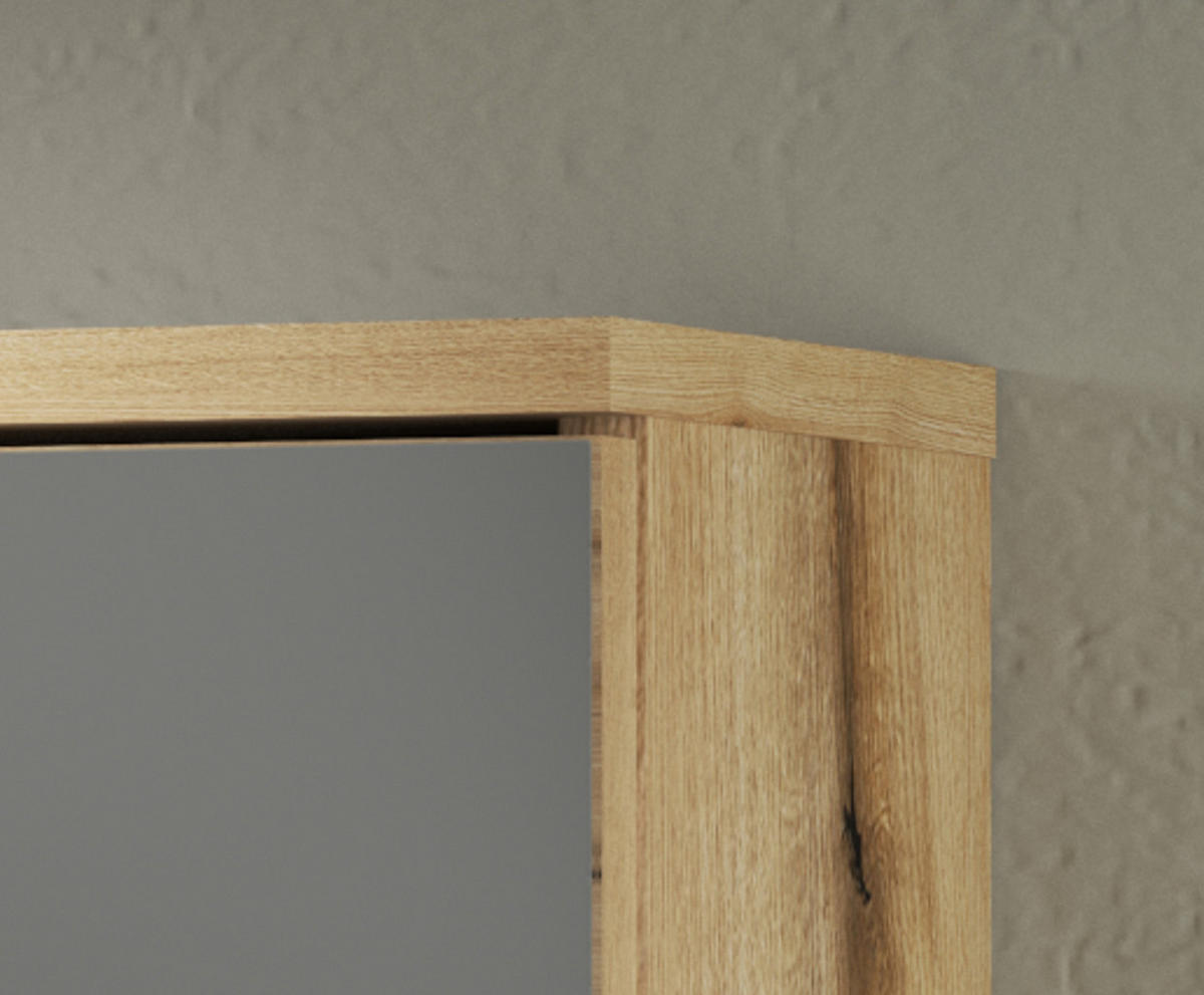 SPIEGELSCHRANK Evoke Eiche, Badschrank 2-türig, 60 x 70 cm - Eichefarben/Grau, Glas/Holzwerkstoff (60/70/19cm) - Furn.Design