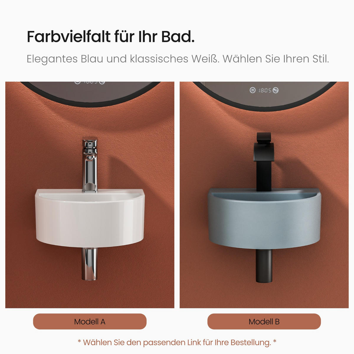 WASCHBECKEN U-förmig Wandmontage Glänzend Weiß 30,3 / 25,5 / 12 cm - Weiß, Keramik (25.5/12/30.3cm) - EMKE