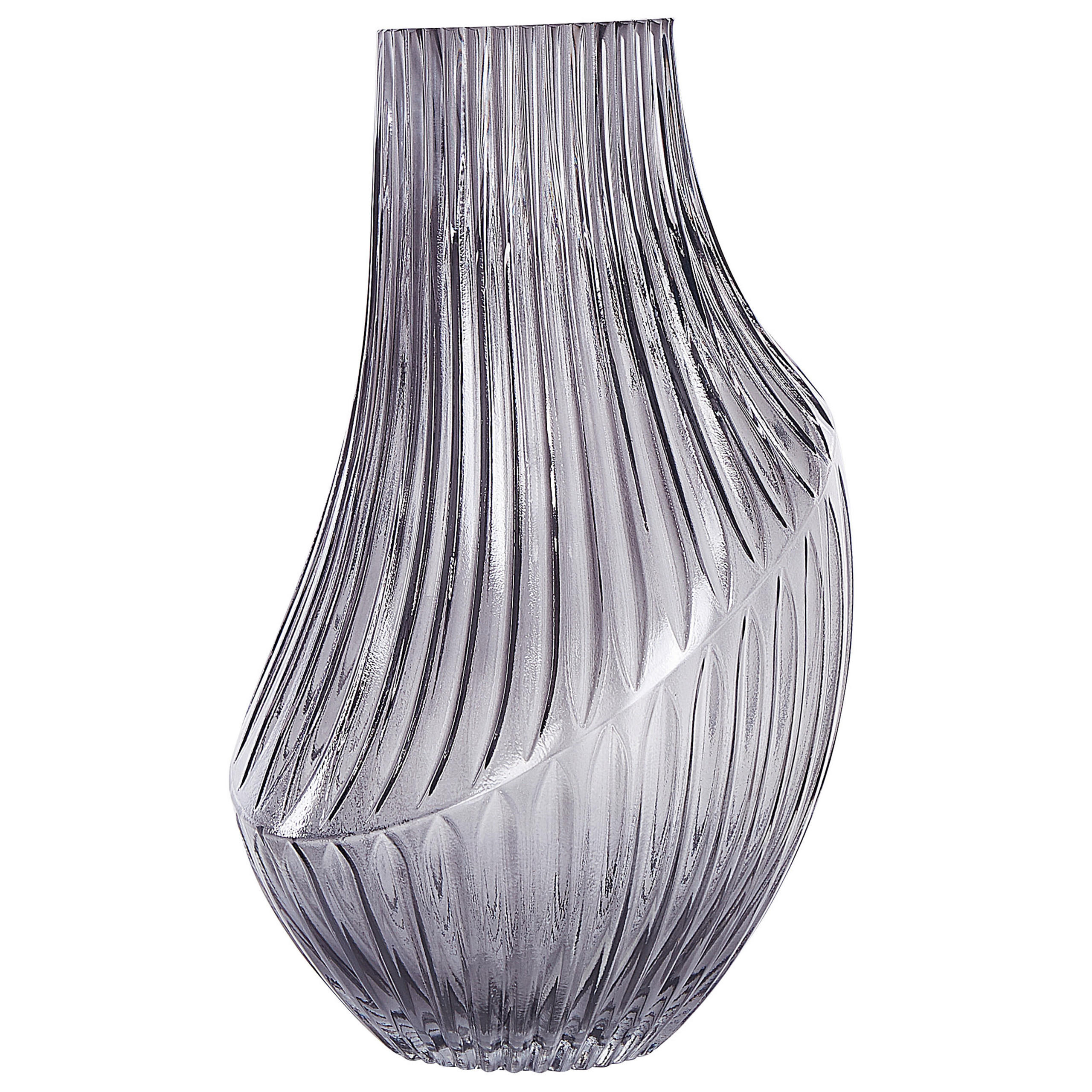 BLUMENVASE Glas grau Myrsina - Grau, Glas (36cm) - Beliani