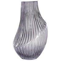 BLUMENVASE Glas grau Myrsina - Grau, Glas (36cm) - Beliani