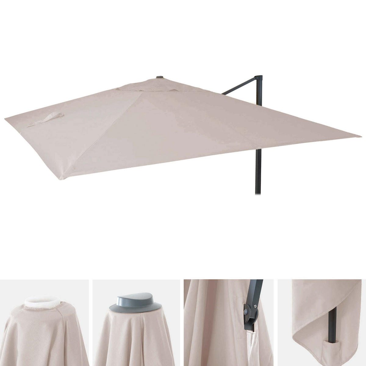 ERSATZ-BEZUG FÜR SCHIRM Ecru - Ecru, Textil (295/395cm) - MCW