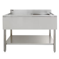 GASTROSPÜLE Edelstahl – 1 Becken Rechts - Alufarben, Metall (120/1/60cm) - Monstershop