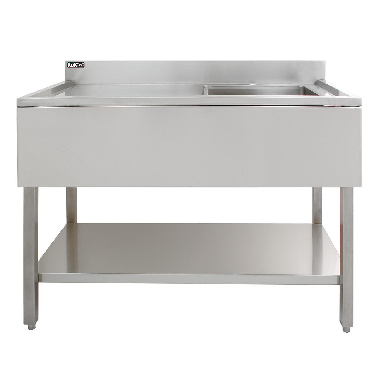 GASTROSPÜLE Edelstahl Abtropffläche links & Geschirrbrause - Alufarben, Metall (120/1/60cm) - Monstershop
