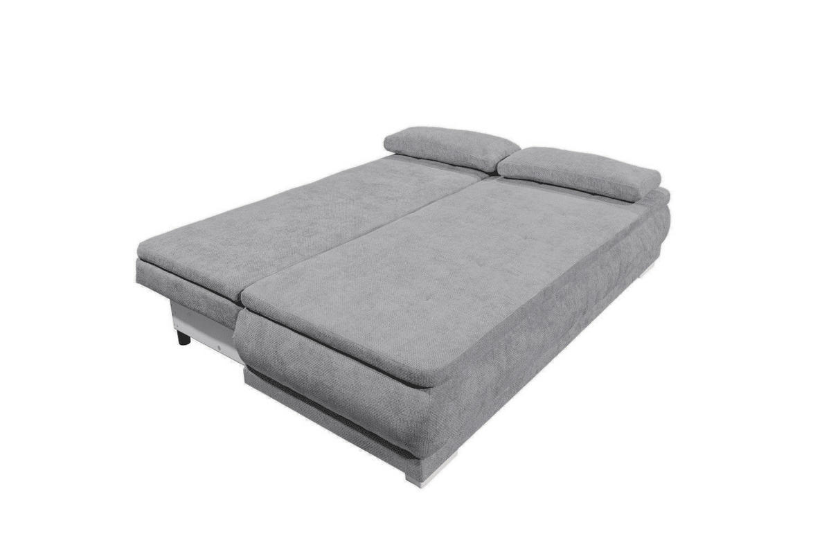 SCHLAFSOFA 2-Sitzer mit Bettkasten und Schlaffunktion - Weiß/Grau, Holzwerkstoff/Kunststoff (211/92/108cm) - ed exciting design