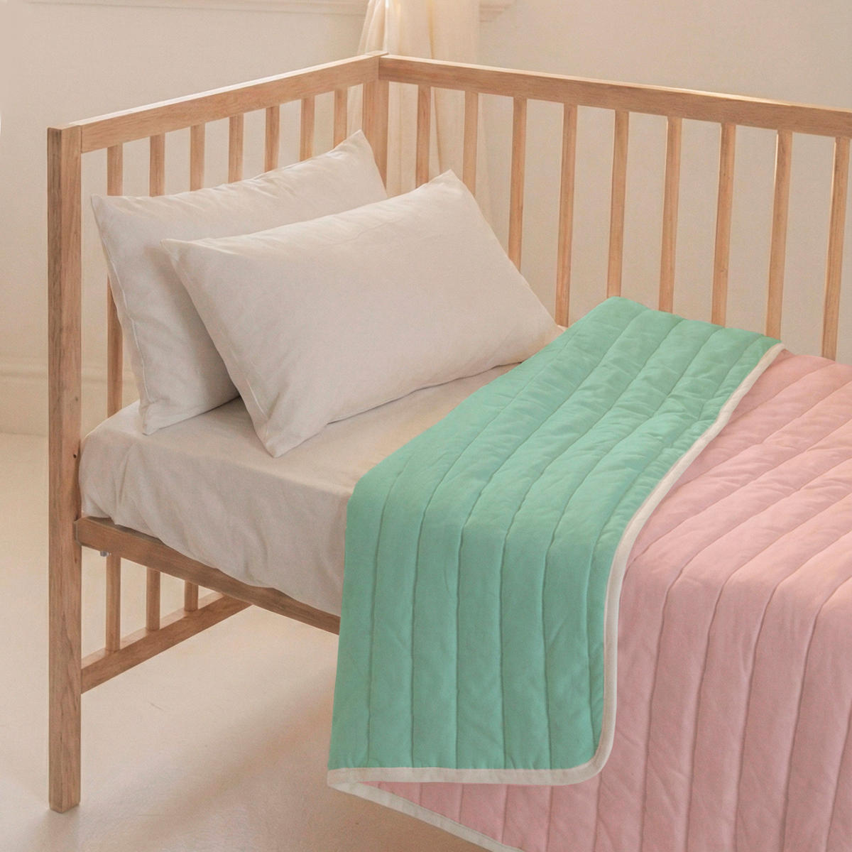 TAGESDECKE dash 100x130 cm (kinderbett) minze - Mintgrün, Textil (100/130cm) - Happy Friday