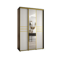 SCHWEBETÜRENSCHRANK 235,2/160/60 3-türig - Goldfarben/Schwarz, Holz/Metall (160/235/60cm) - Abiks Möbel