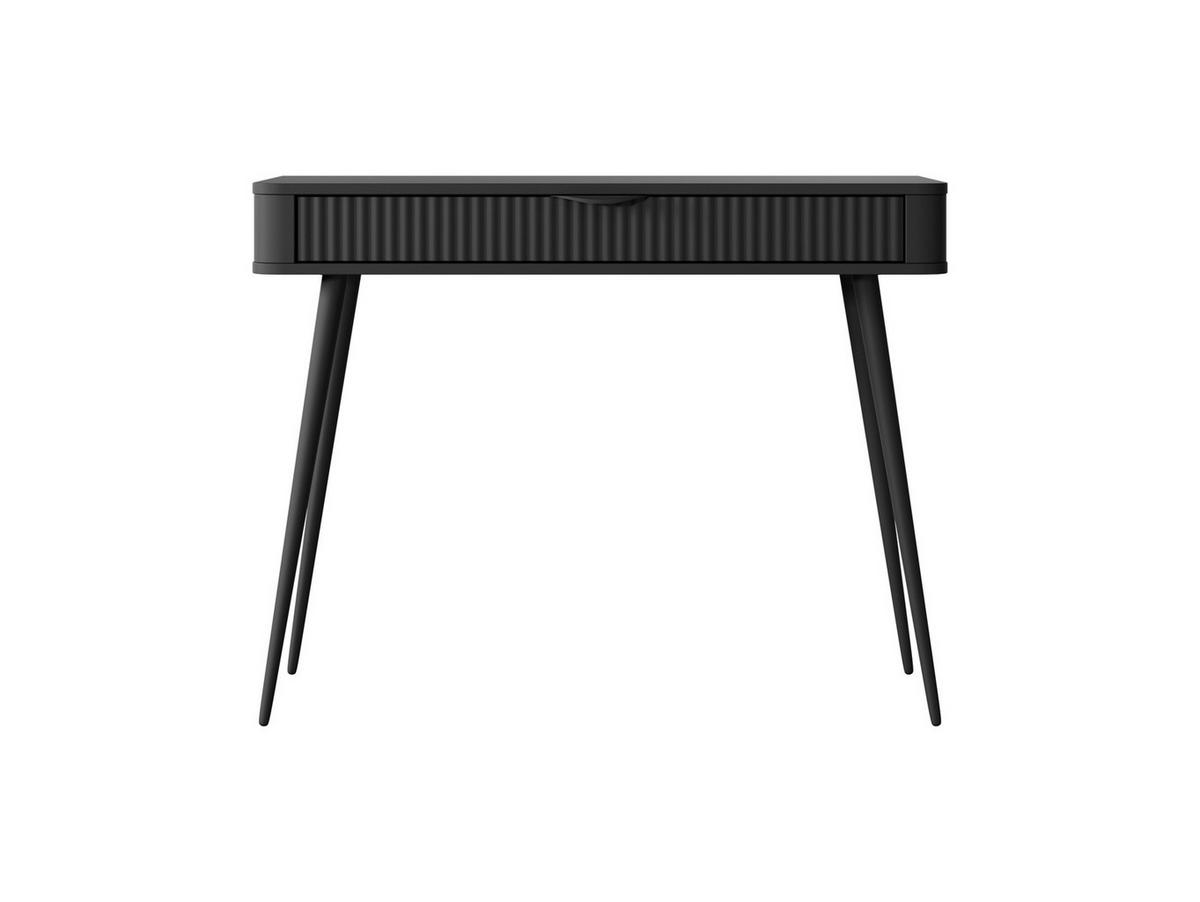 KONSOLENTISCH Flore 100 cm Schwarz - mit geriffelter Schublade - Schwarz, Holz/Holzwerkstoff (38/100/78cm) - Ravio
