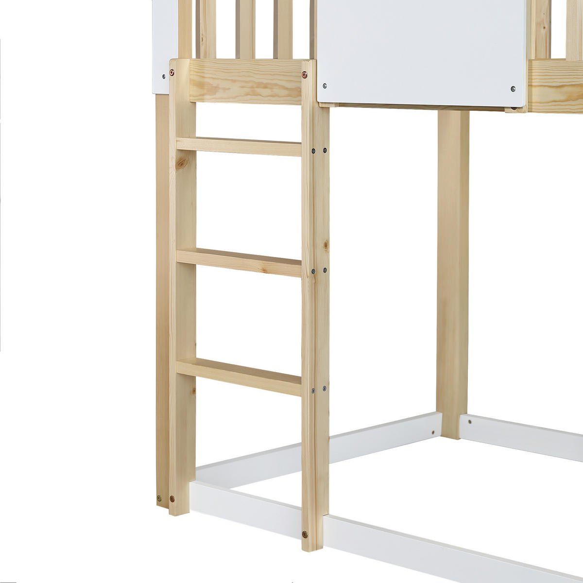BETT Etagenbett mit Rutsche Natur/Weiß 90x200 cm - Naturfarben, Holz (90/200cm) - ComfortXL