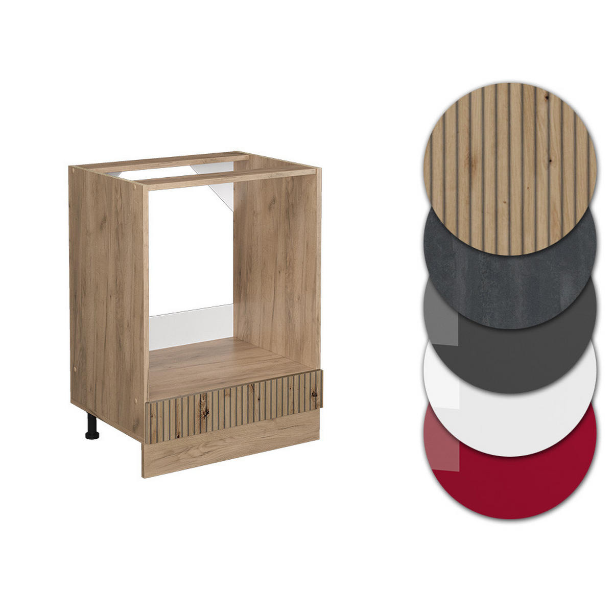 HERDUMBAUSCHRANK R-Line Artisan-Eiche 60 cm, AP Anthrazit - Eiche Wotan/Eiche Artisan, Holzwerkstoff (60/81.6/60cm) - Vicco