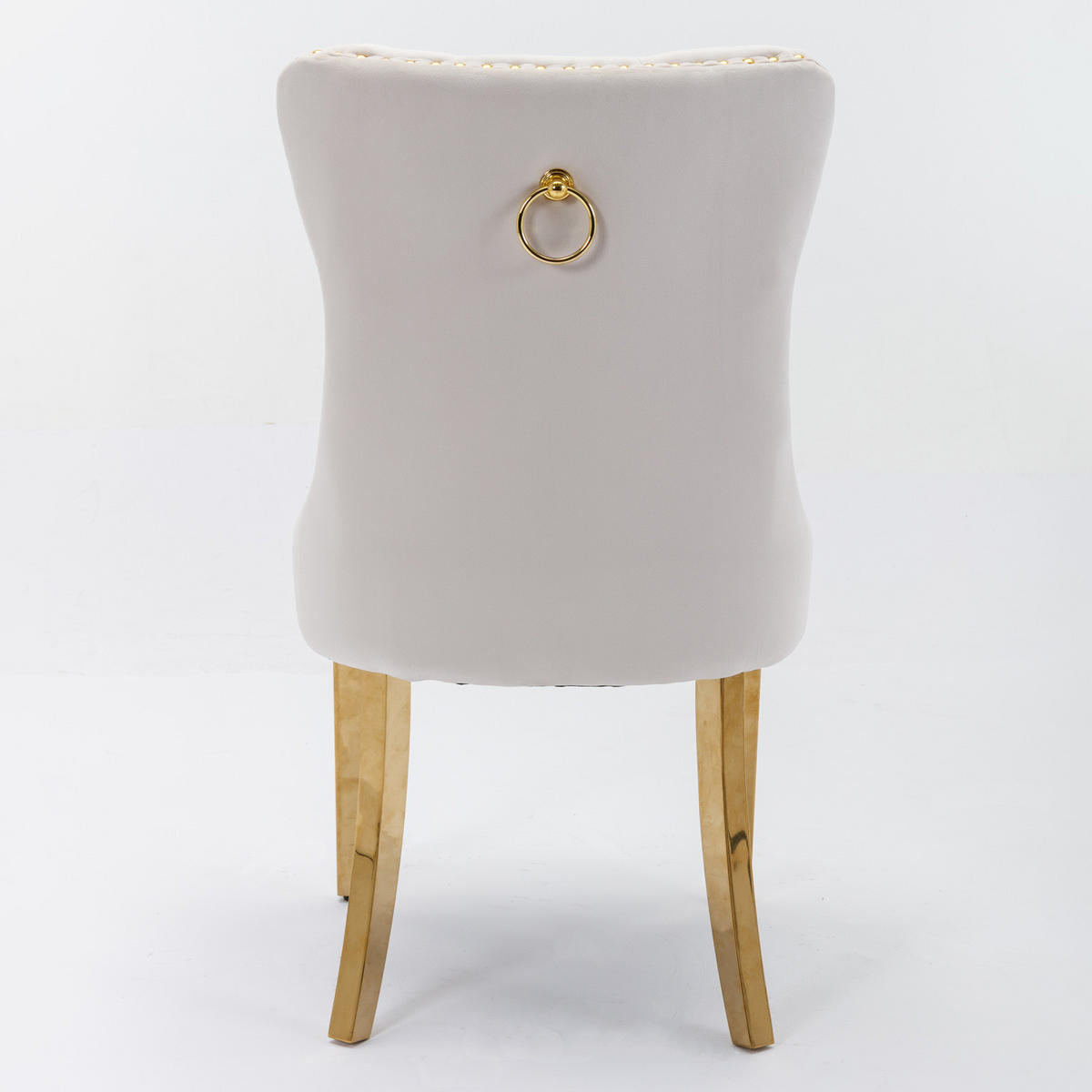 STUHL-SET DE-36289 2 Stück mit goldenen Beinen Beige - Beige, Holz (50/95/65cm) - ComfortXL