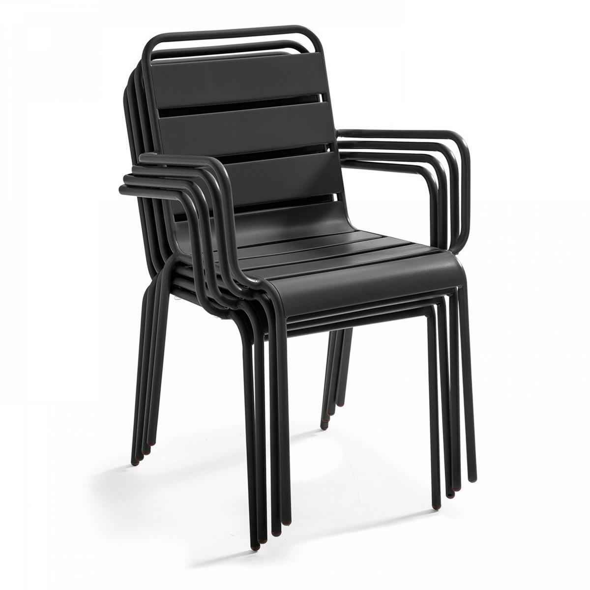GARTENSET 5-tlg., Grau - Grau, Metall - Oviala