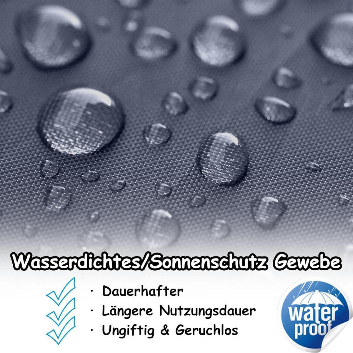 FALTPAVILLON 3 x 3 m mit Seitenteilen und Fenstern Anthrazit - Anthrazit, Textil (300/260/300cm)
