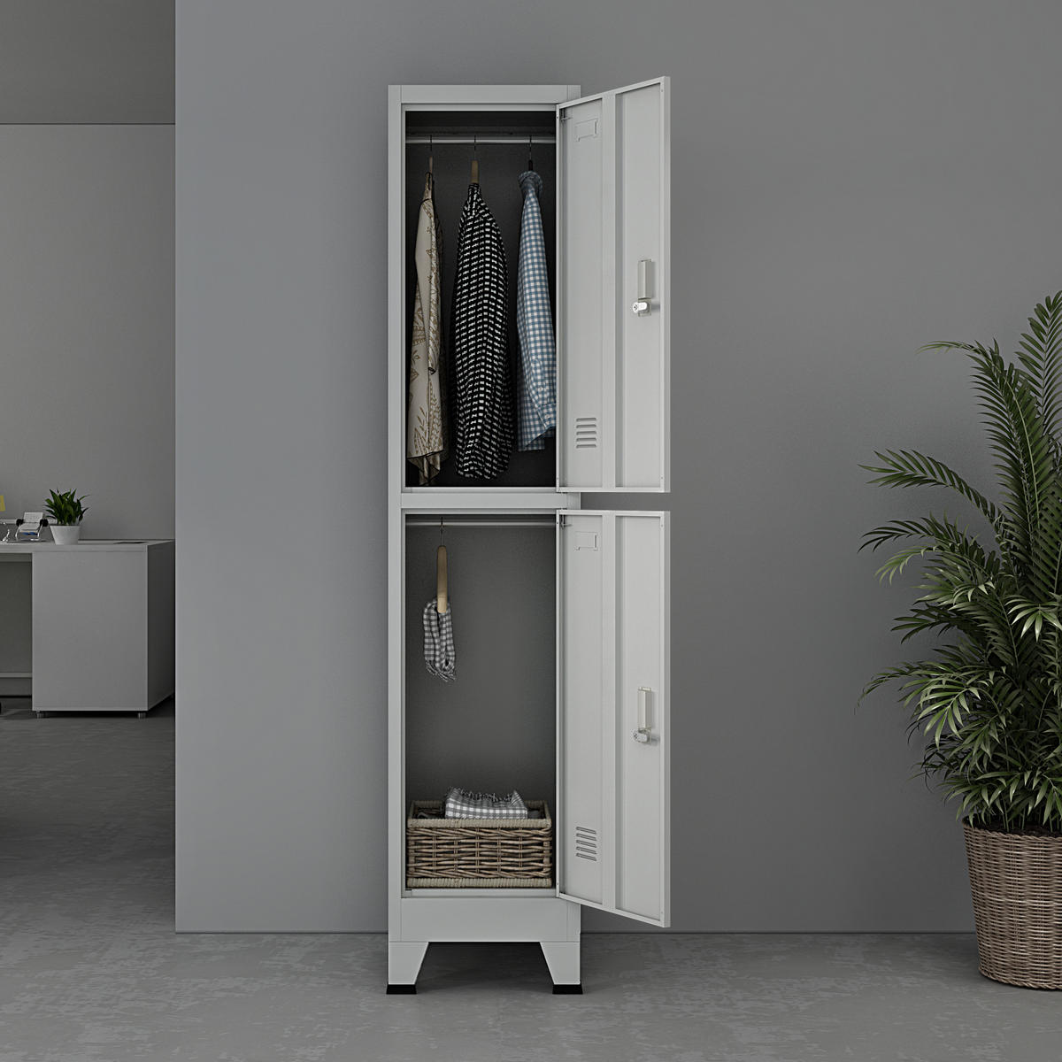 SPIND Joroinen - Grau, Metall (38/180/45cm) - [en.casa]