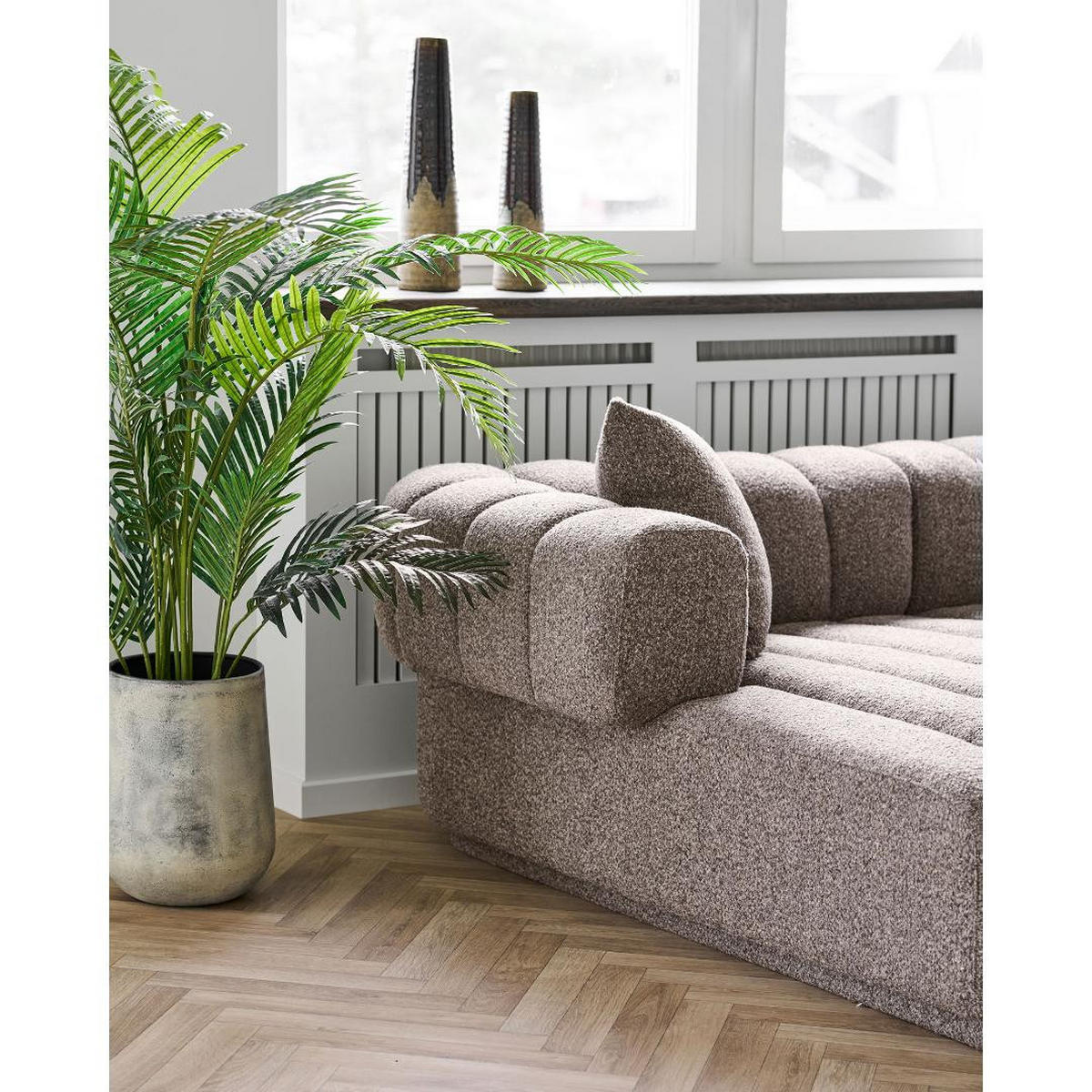 SOFA, Ingrid, Stühle Braun, Polyester, 160 x 293 x 68 cm - Braun, Textil (160/293cm) - ebuy24