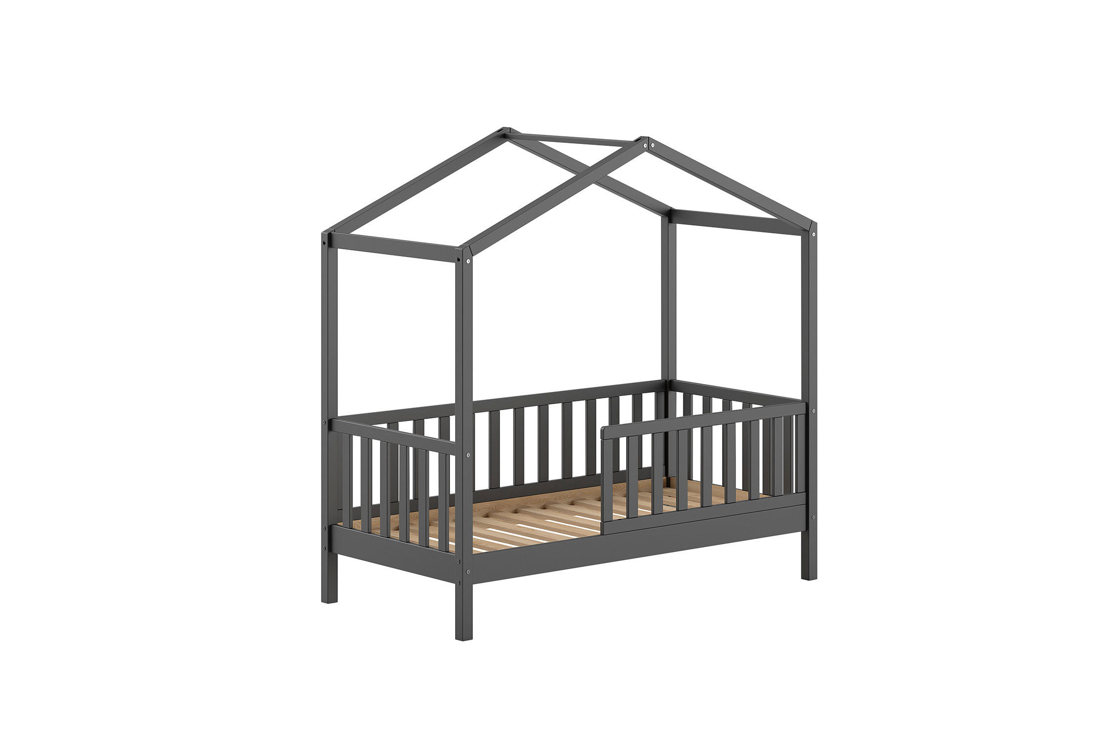 HAUSBETT DALLAS Grau 76x148x151 cm - Grau, Holz - FURNLUX
