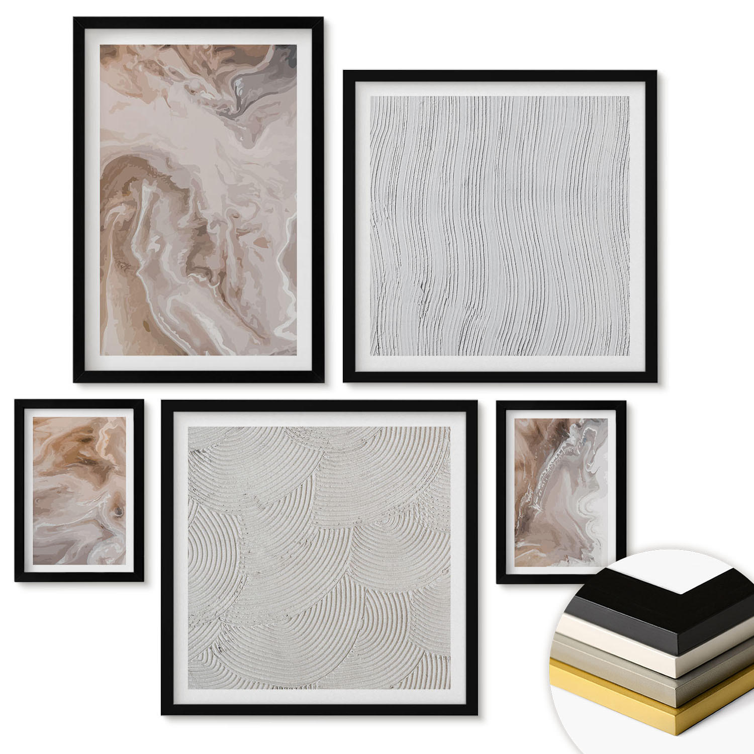 ArtPrintCave Wandbilder Schwarz 40x60 cm
