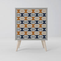 SIDEBOARD REFLECTION RANGE, Grau, 57,5x42x77,5 cm, Schräge Buchenholzfüße - Buchefarben/Multicolor, Holzwerkstoff/Buchenholz (57.5/77.5/42cm) - SpaceRebels