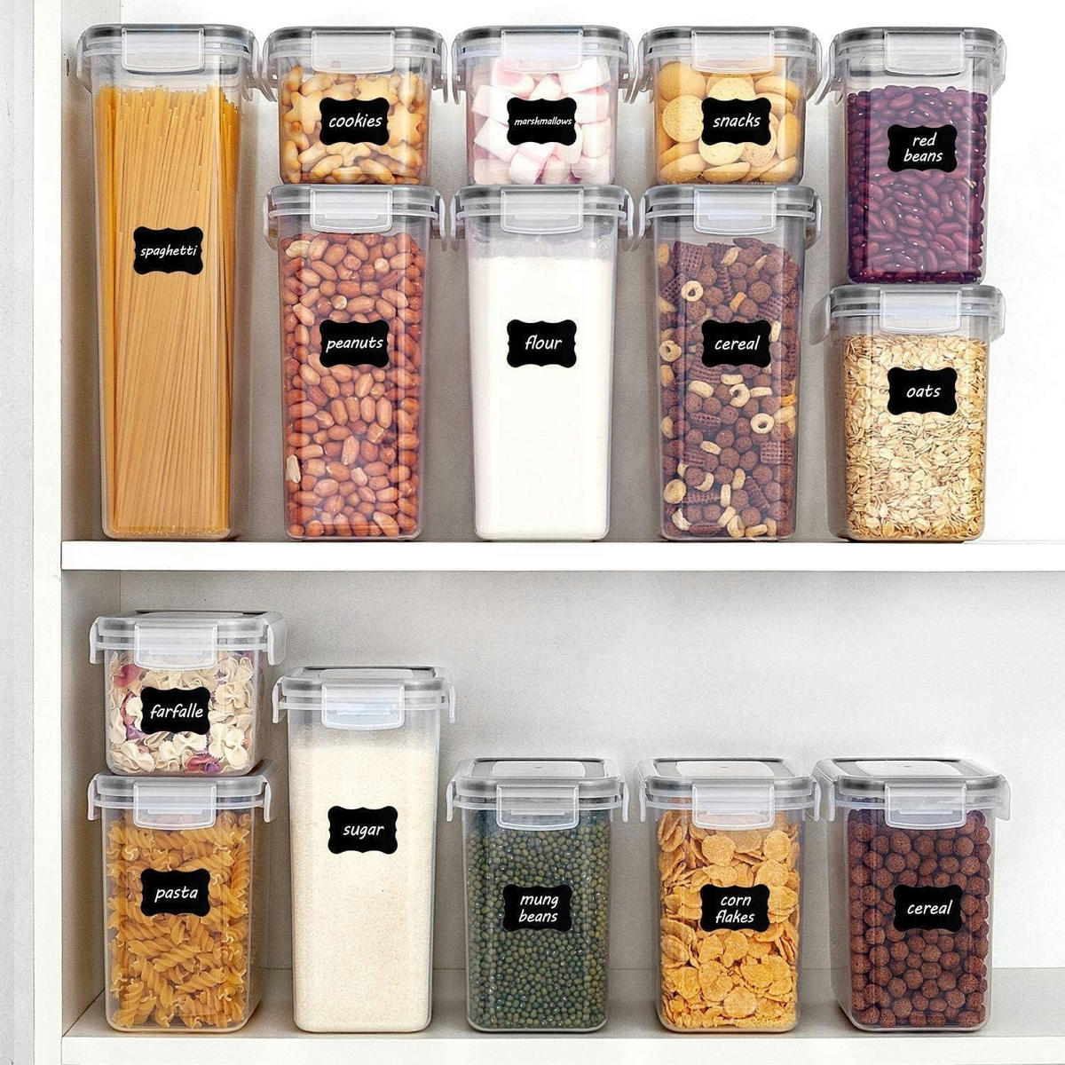 VORRATSDOSEN-SET 11-teilig Luftdicht BPA-frei Stapelbar - Multicolor, Kunststoff (19.5/37.3/16.5cm)
