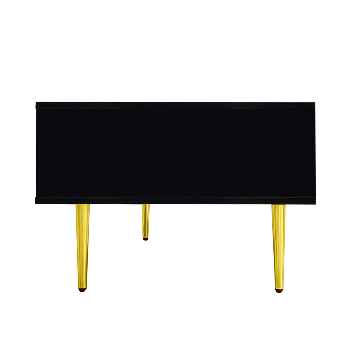 KONFERENČNÍ stolek 100/60/41,5 cm černý z MDF se 2 zásuvkami a vysokým leskem - černá, kompozitní dřevo (100/60/41.5cm) - OKWISH