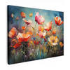 LEINWANDBILD Blumen - Aquarell - Kunst - Botanisch - Natur Wandbild 40x30 cm - Orange, Textil (40/30cm) - MuchoWow