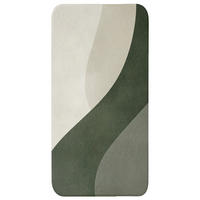 WC-VORLEGER Japandi - Grün - Abstrakt - Modern Toilettenvorleger 60x120 cm - Grün, Kunststoff/Textil (60/120cm) - OnlyWow