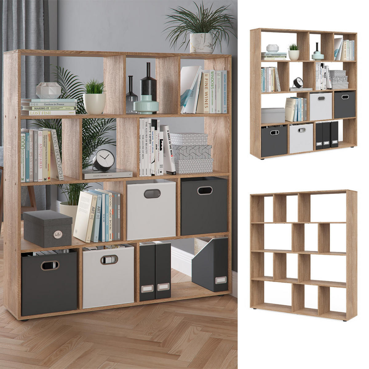 RAUMTEILER Pilar Sonoma 131.6 x 143 cm - Sonoma Eiche, Holzwerkstoff (131.6/143/29cm) - Vicco