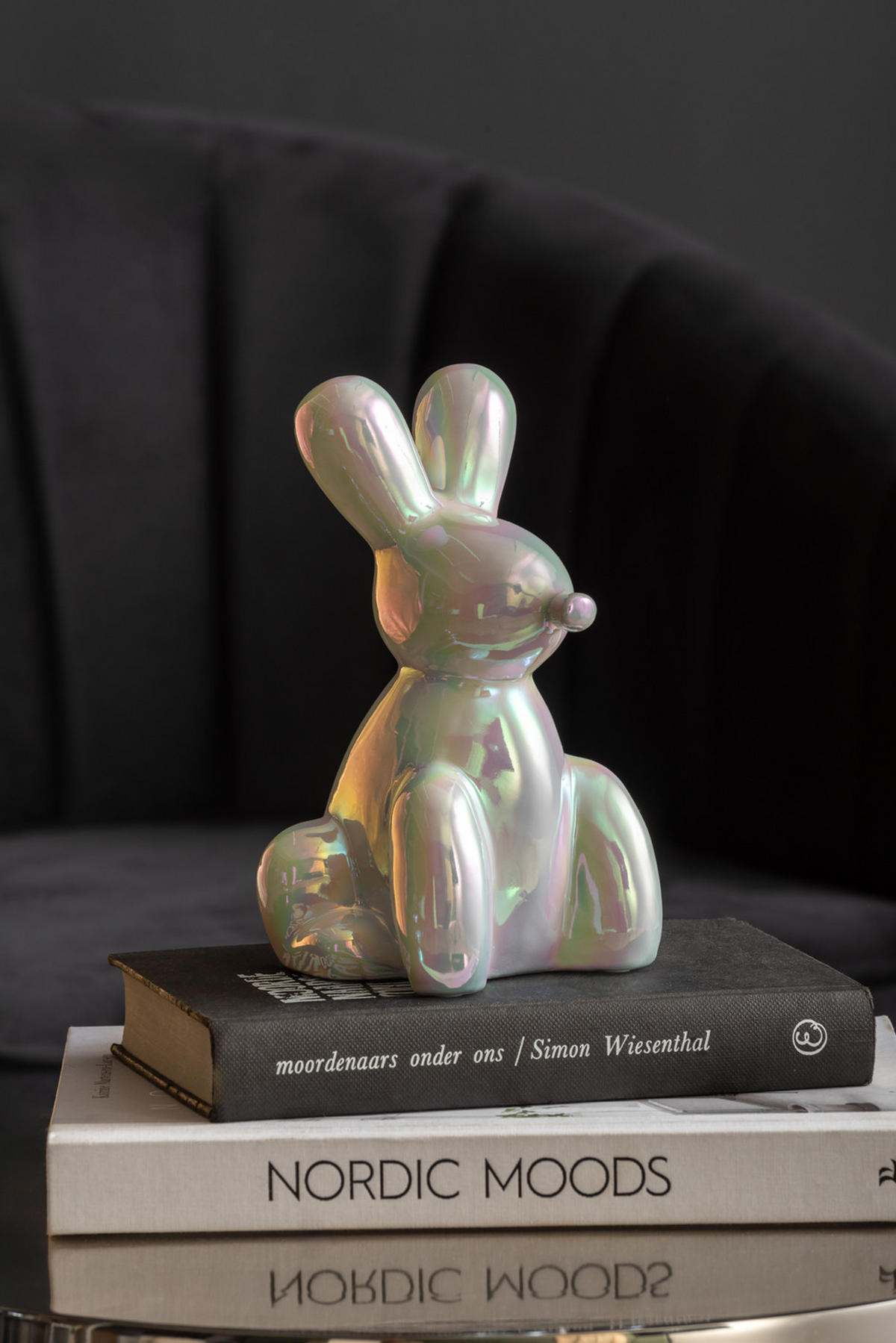 SKULPTUR Balloon Bunny 10/9/15 cm - Weiß, Keramik (9/15/10cm) - Present Time