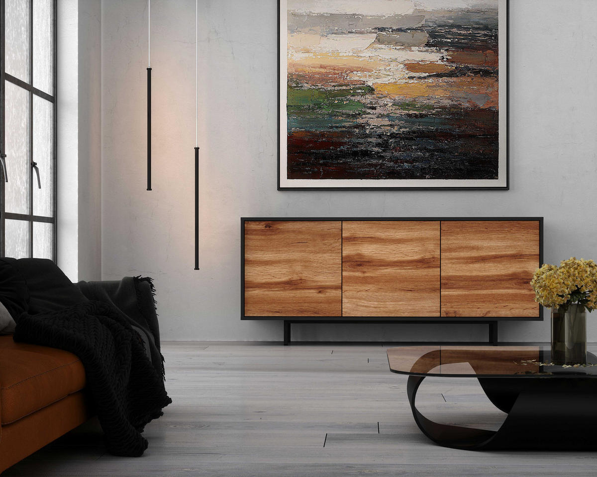 SIDEBOARD Akia Eiche Wotan 66/154/40 cm - Eiche Wotan, Holzwerkstoff (154/66/40cm) - SIMPLYFURN