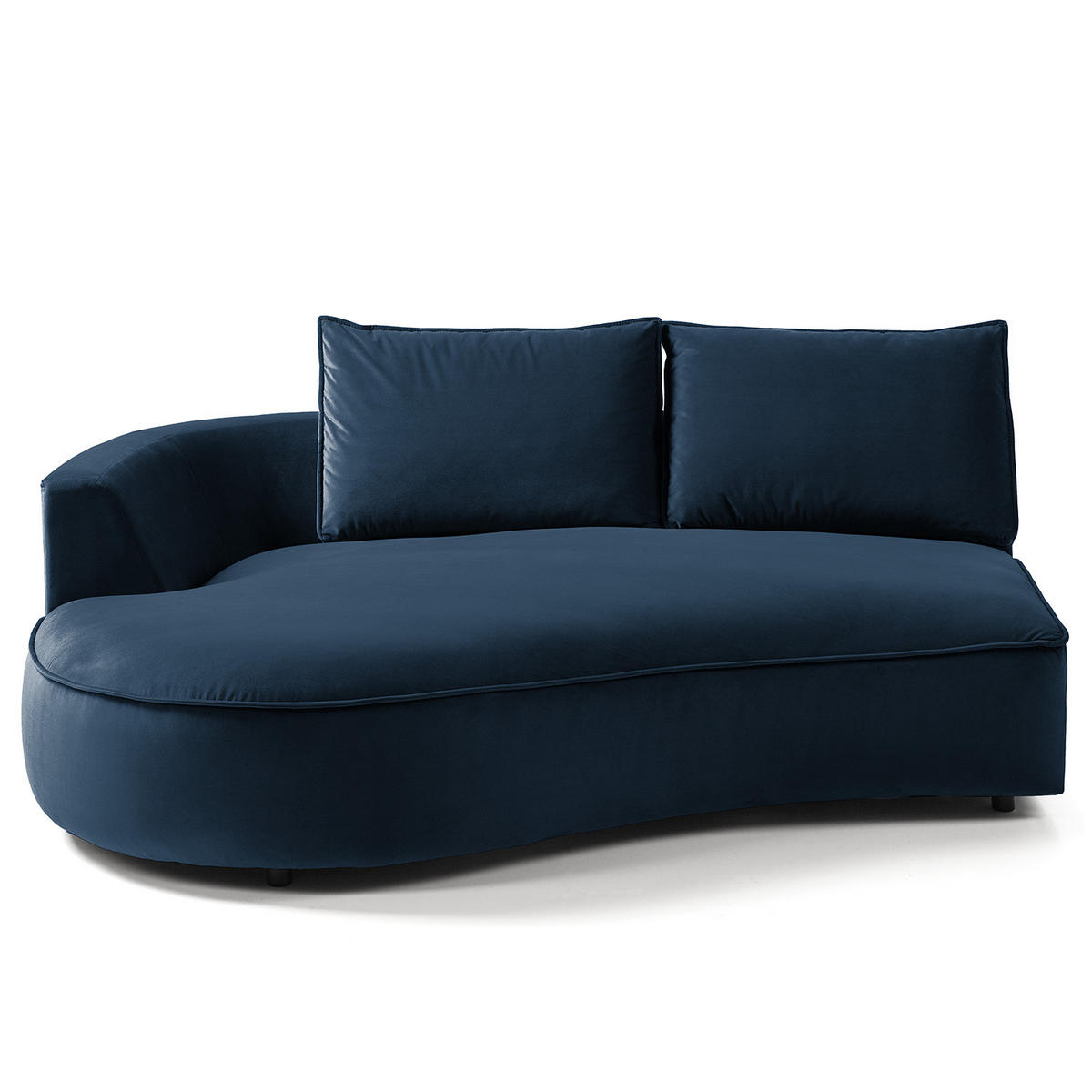 OTTOMANE - modular - Schwarz/Dunkelblau, Kunststoff/Textil (196/82/146cm) - home24