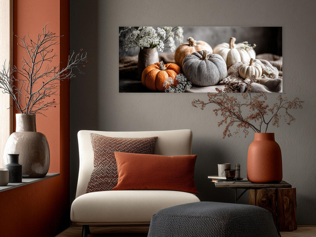 GLASBILD 125x50 cm Stillleben Herbst - Beige, Glas (125/50cm) - artissimo