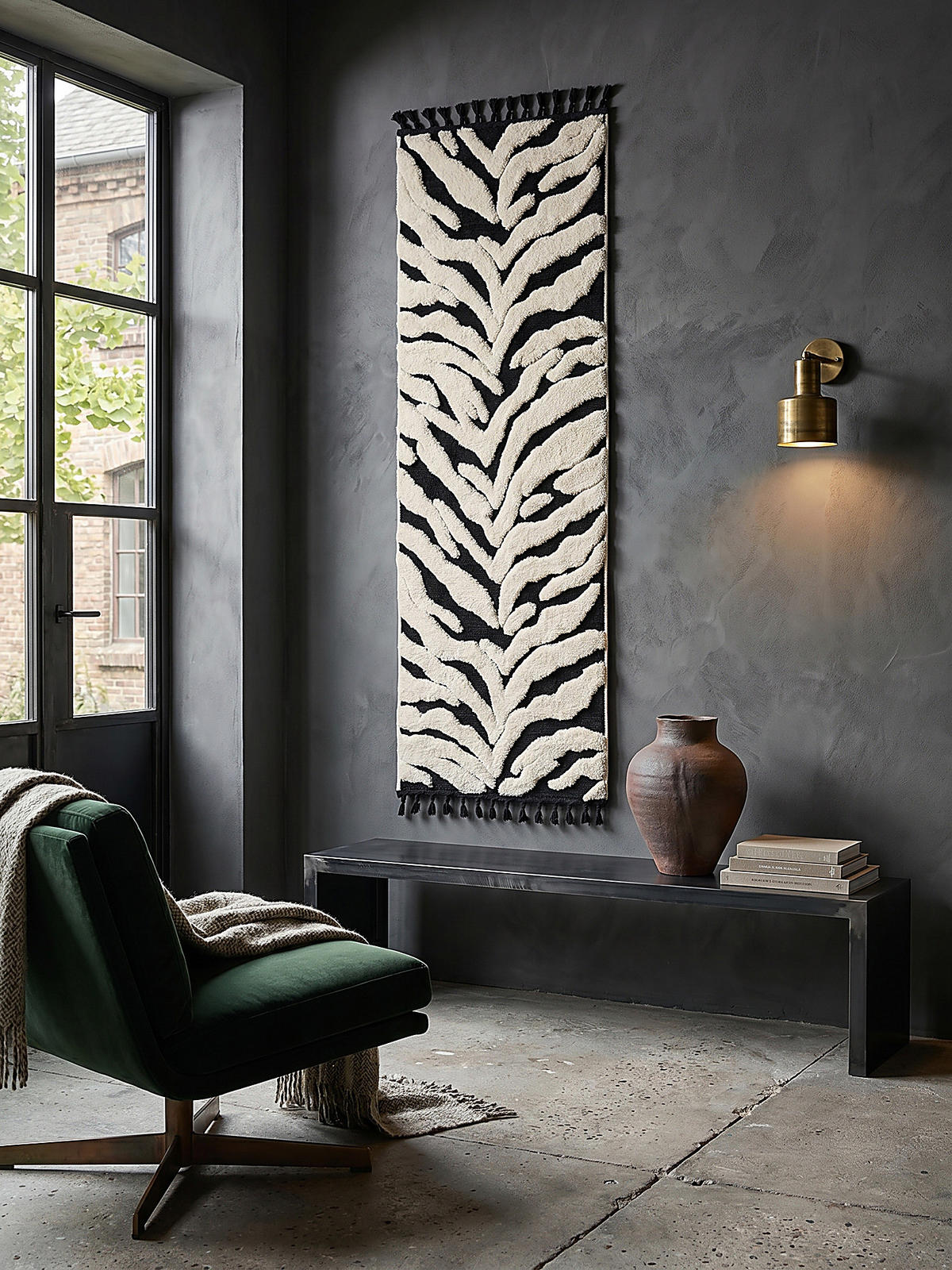 HOCHFLORTEPPICH mit Fransen MARA, mit Tier-Motiv, Beige, 80 x 300 cm - Beige, Textil (300/80cm) - KADIMA DESIGN