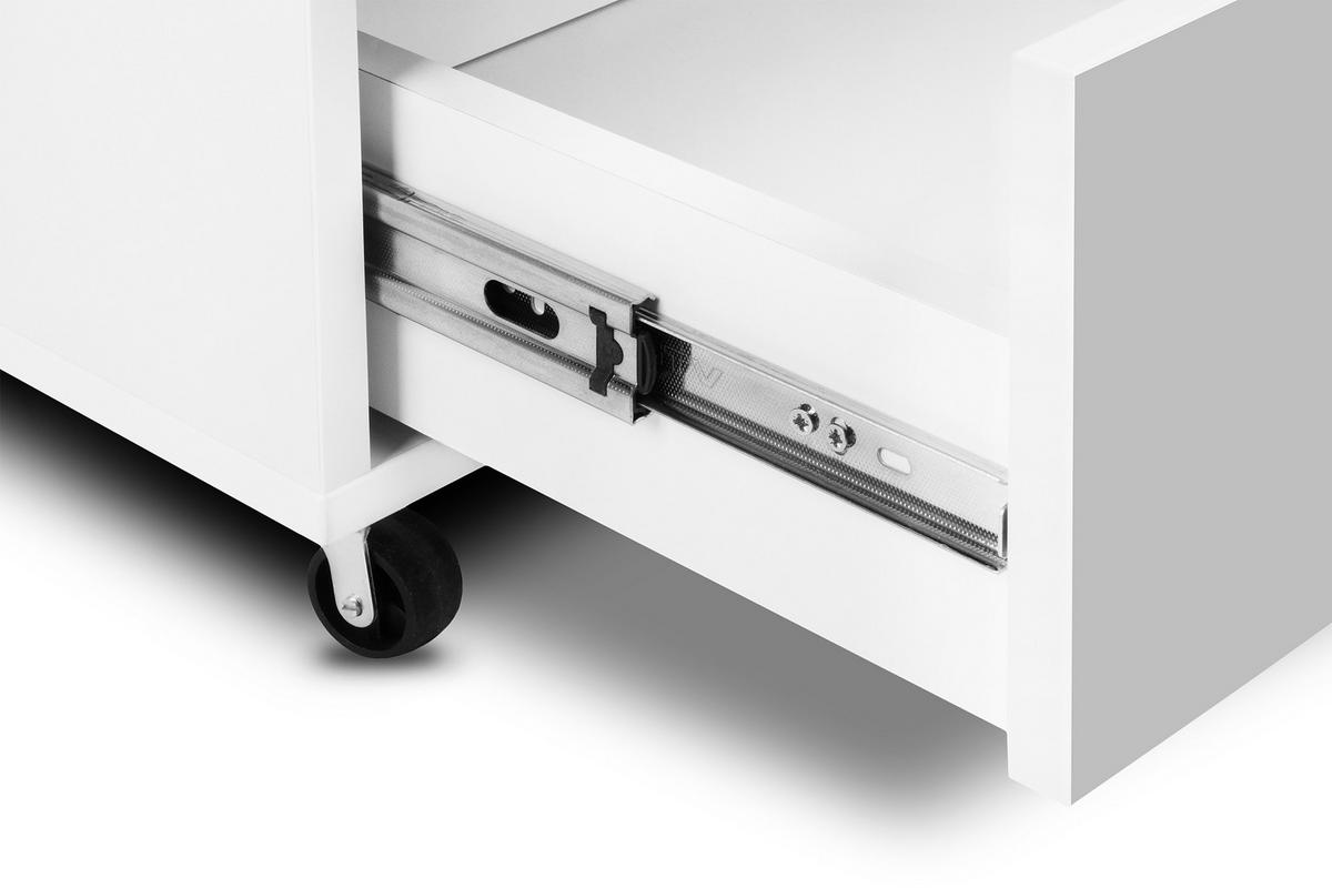 ROLLCONTAINER MIRUM unter dem Schreibtisch, Weiß/Grau - Weiß/Grau, Holz (43/55/40cm) - KONSIMO®