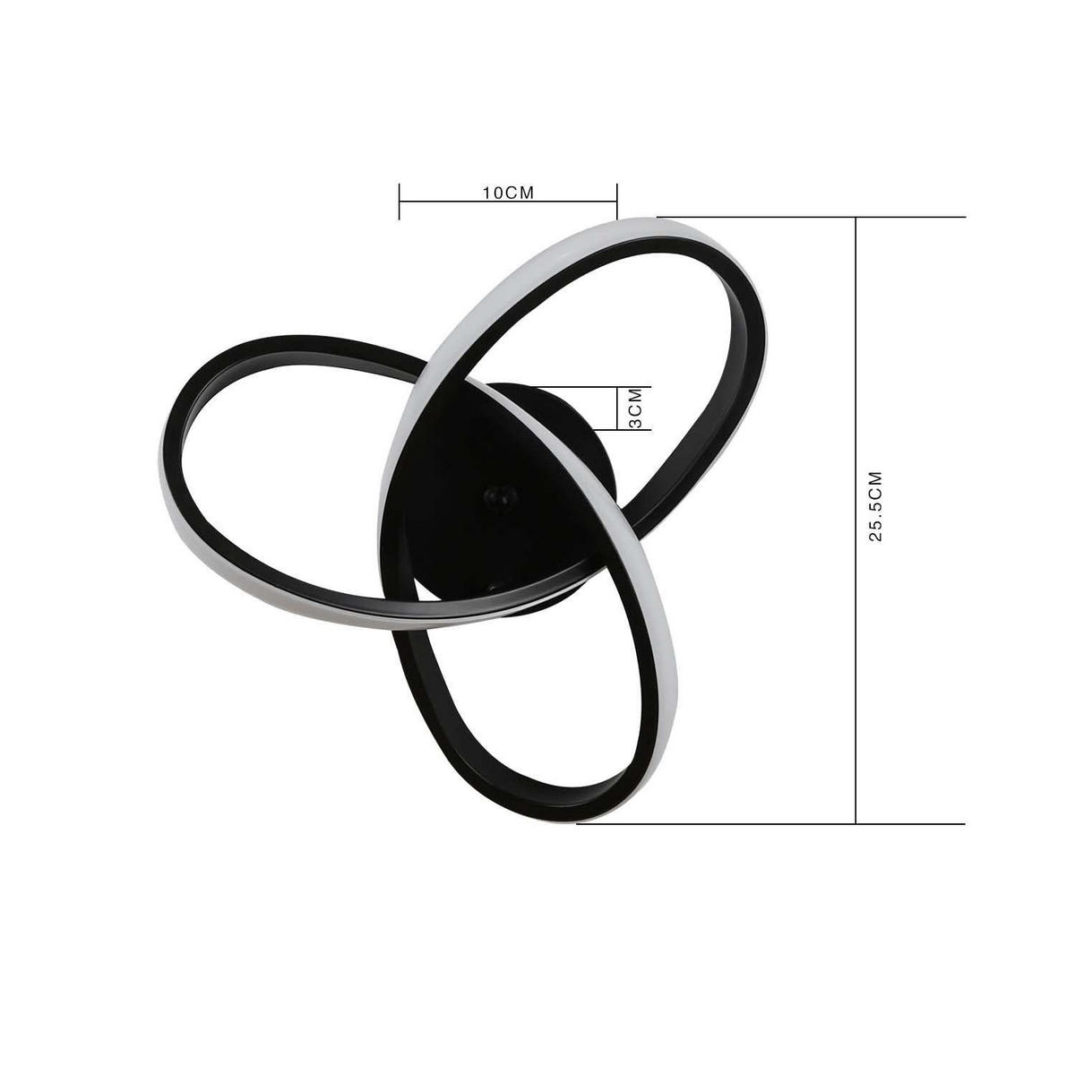 LED-DECKENLEUCHTE Möbius 25.5/25.5/12 cm - Schwarz, Kunststoff (25.5/25.5/12cm) - Nettlife
