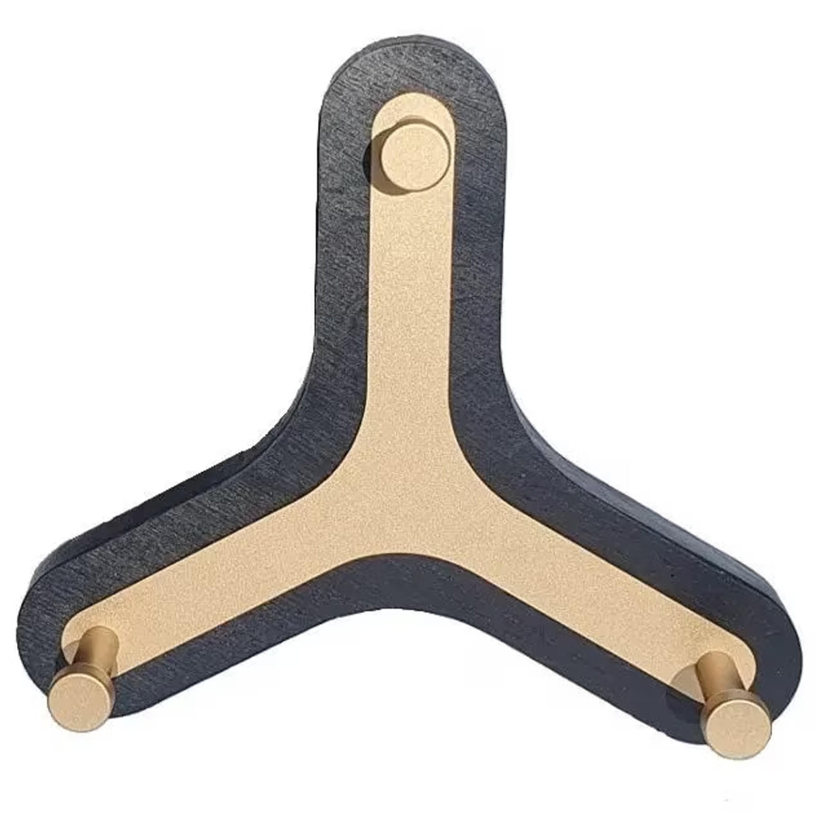 WANDAUFHÄNGER Hugo mit 3 Haken, goldenes Metall und schwarze Eiche, 6/18/20 cm - Goldfarben/Schwarz, Holz (18/20/6cm) - WOODEK