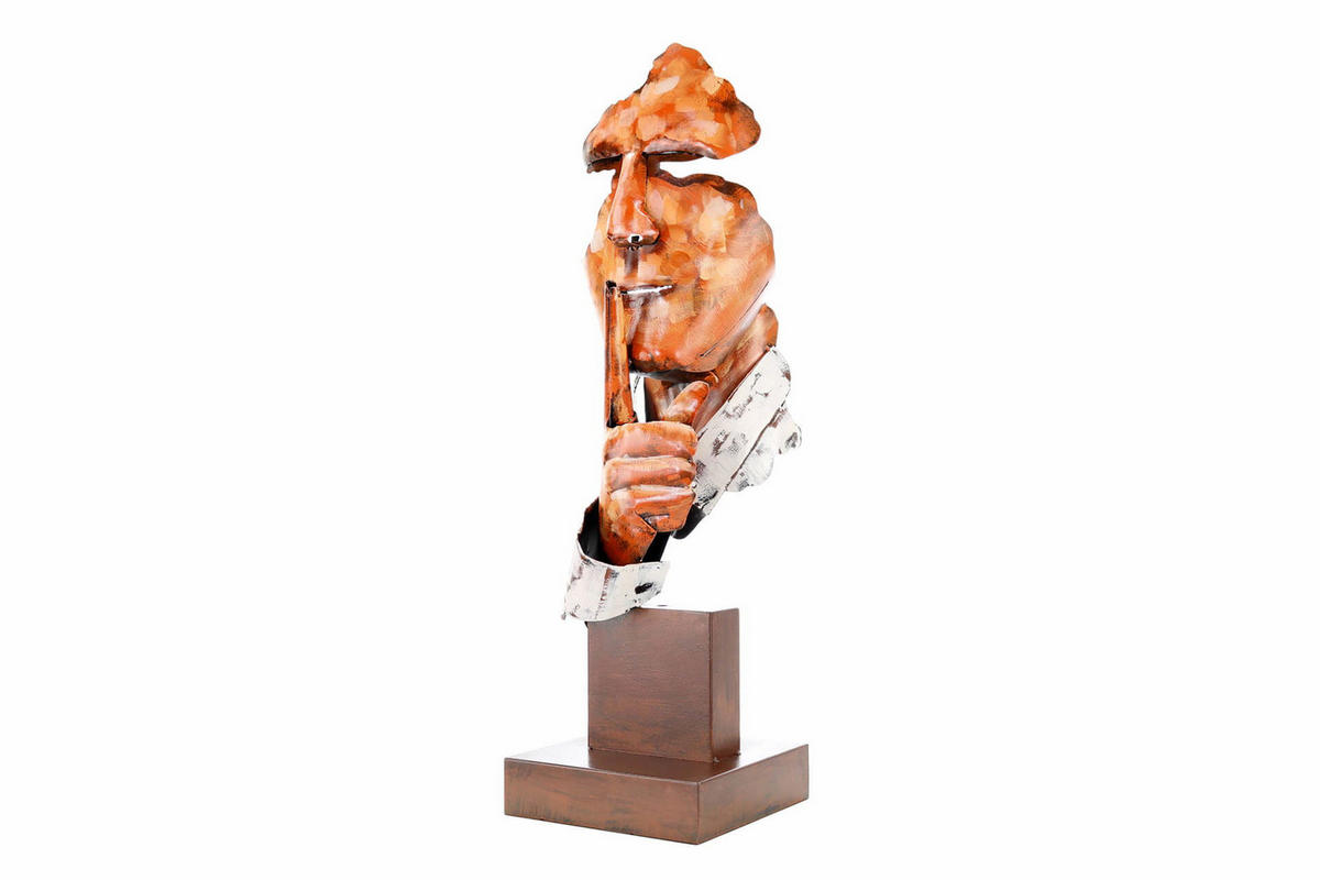 METALLSKULPTUR Beige 70/20 cm - Beige, Metall (2.07/20/20cm) - KUNSTLOFT