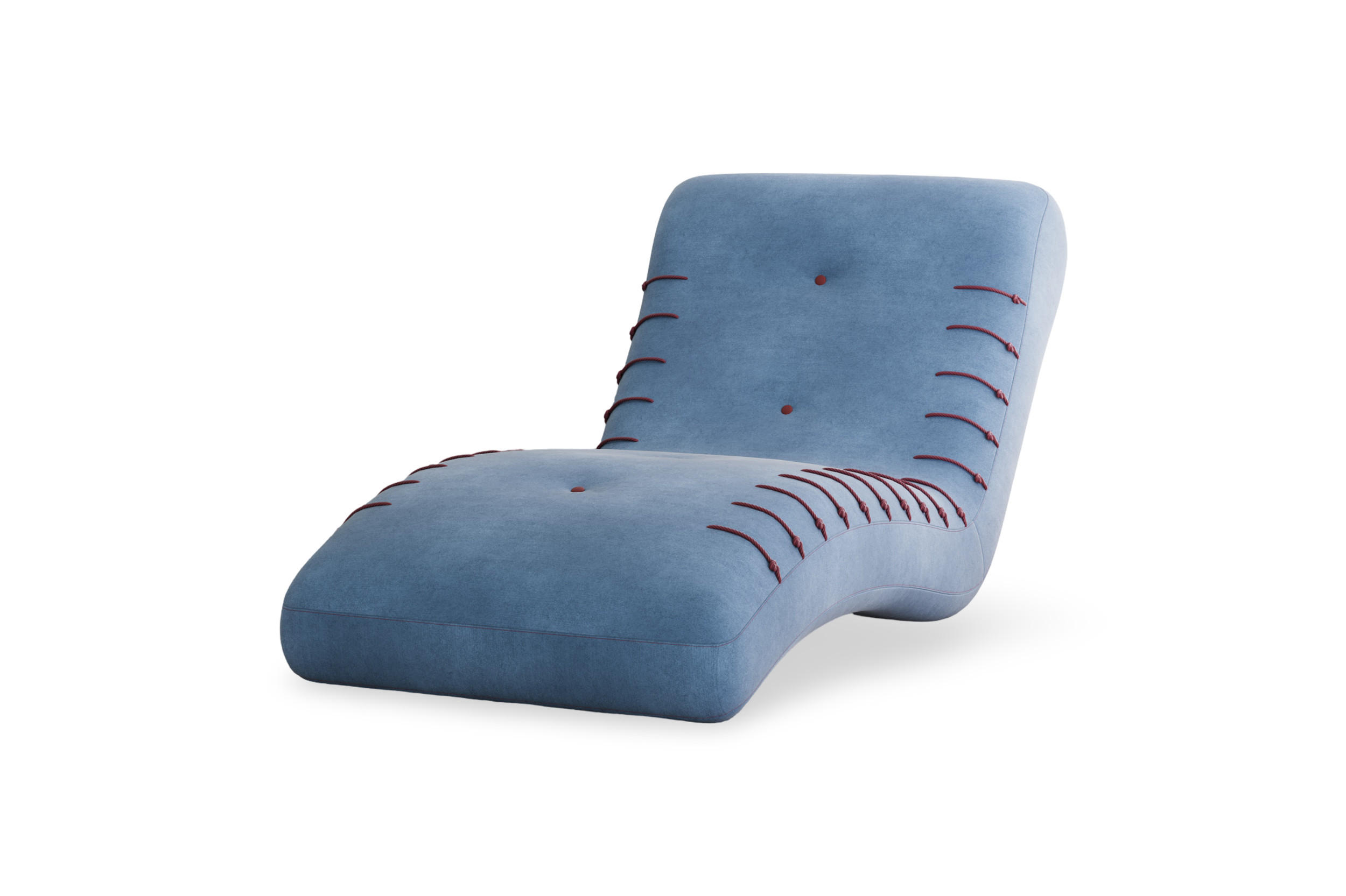 CHAISELONGUE SPLINE - Blau, Holzwerkstoff (83/80/172cm) - Möblo