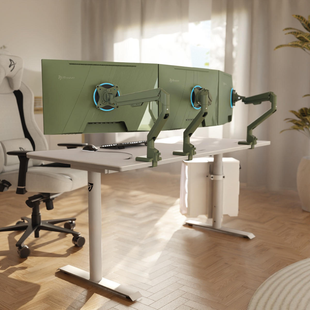 MONITORARM Alzare Neo Single Waldgrün - Waldgrün, Metall (51/10/50cm) - Arozzi